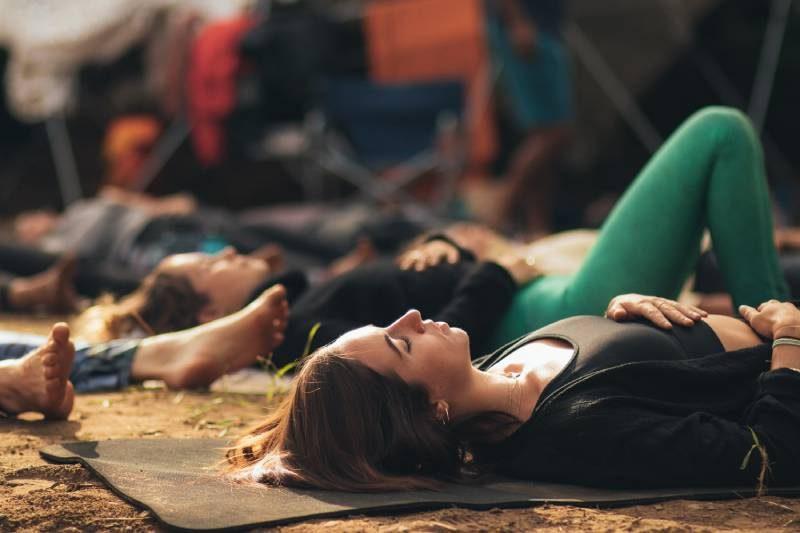 woman in a relaxation class