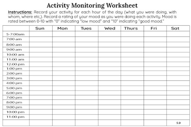 Activity Monitoring Worksheet